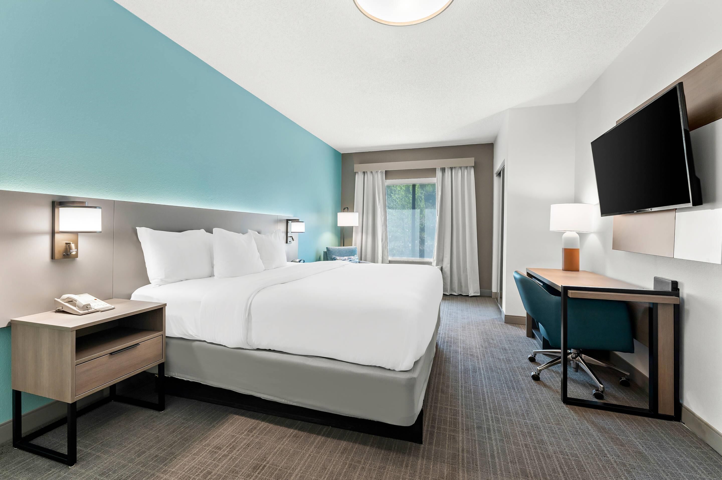 Standard Room, 1 King Bed, Non Smoking | In-room safe, desk, laptop workspace, iron/ironing board