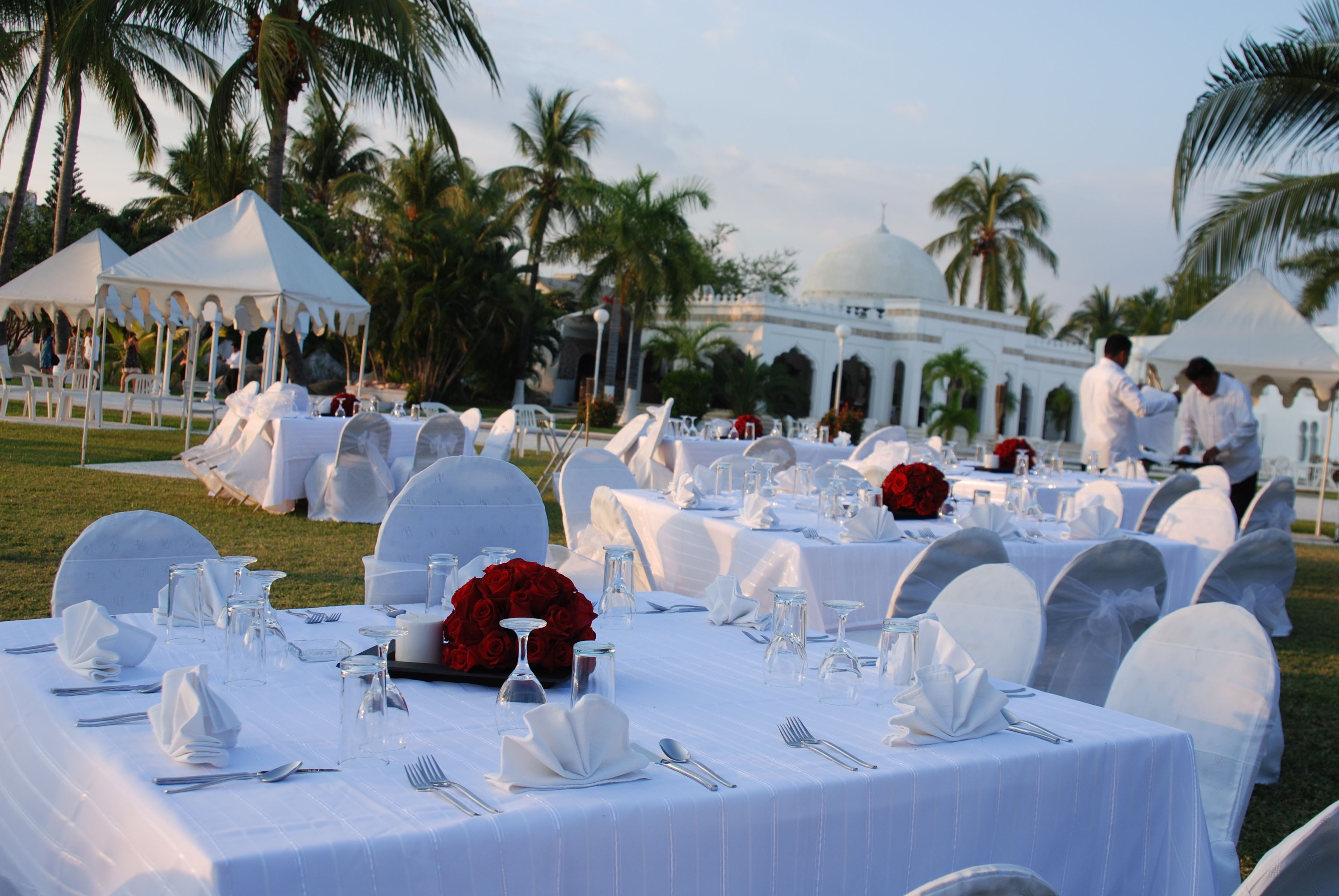 outdoor banquet area