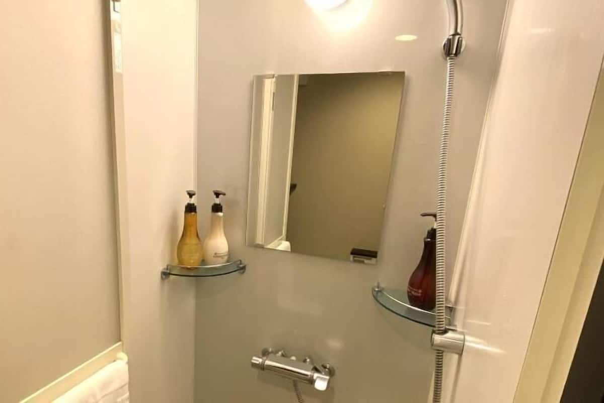 Bathroom | Shower, free toiletries, hair dryer, slippers