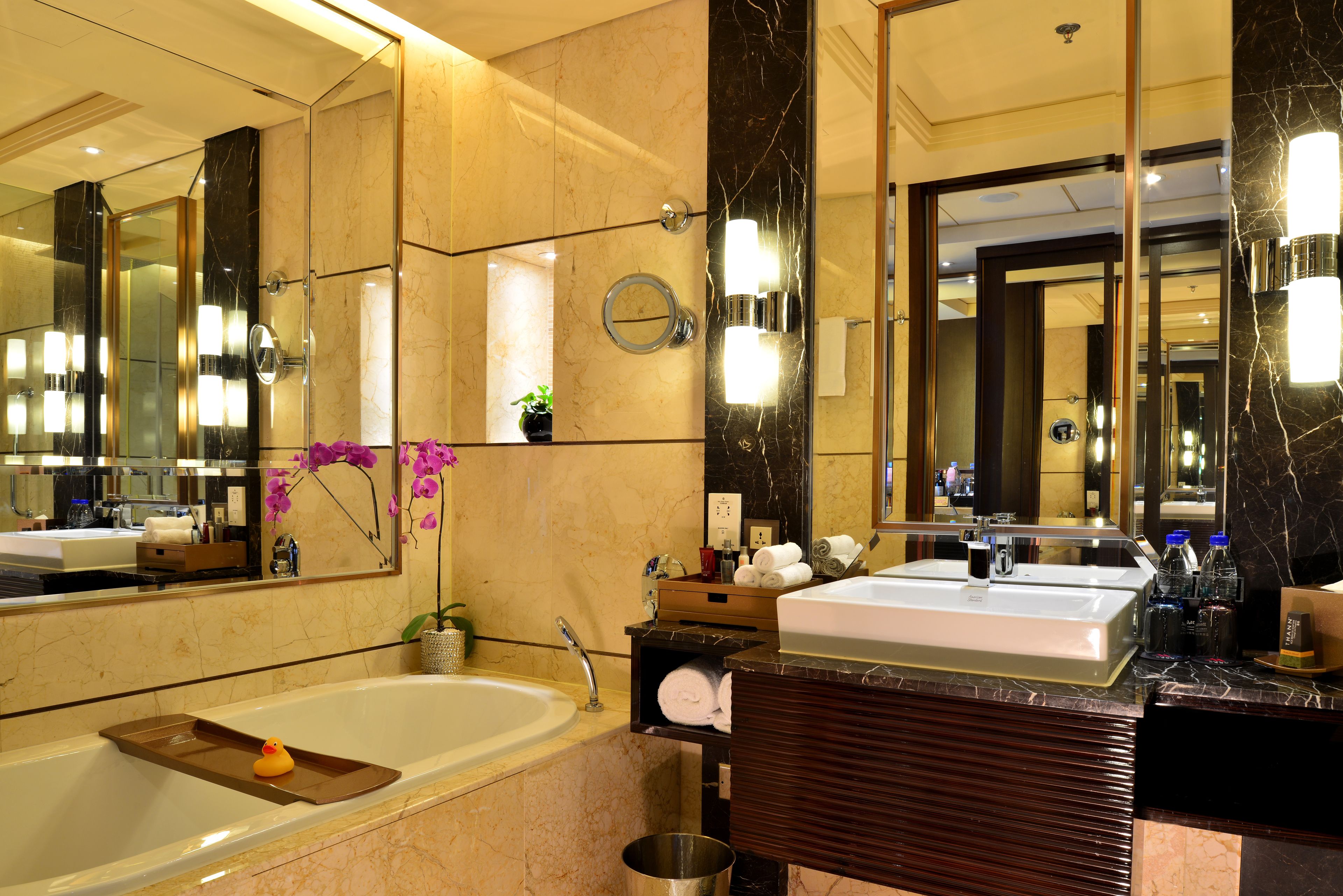 free toiletries, hair dryer, dressing gowns, slippers