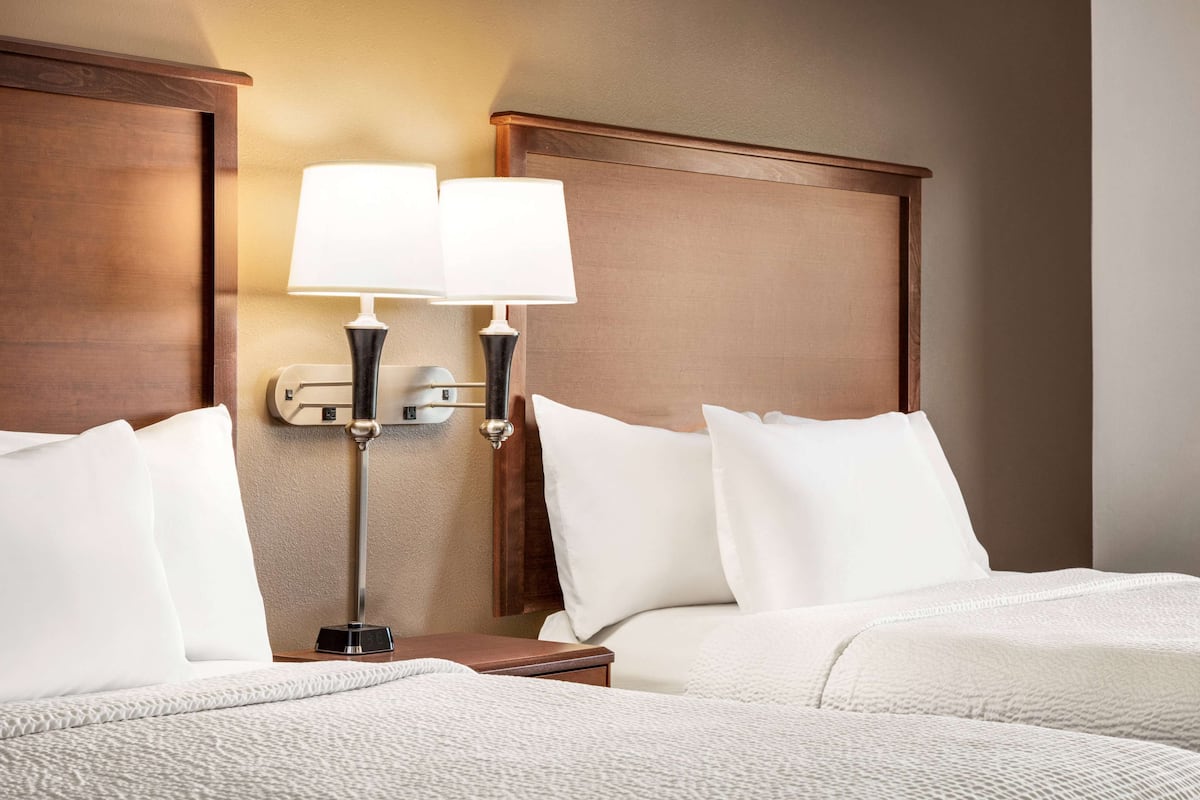 room, 2 queen beds, non smoking | down duvets, desk, laptop workspace, blackout curtains