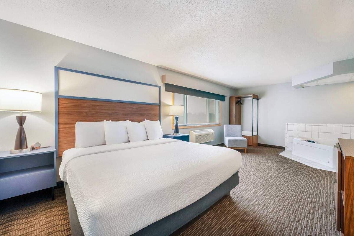Deluxe Suite, 1 King Bed, Non Smoking | Down comforters, desk, laptop workspace, blackout drapes