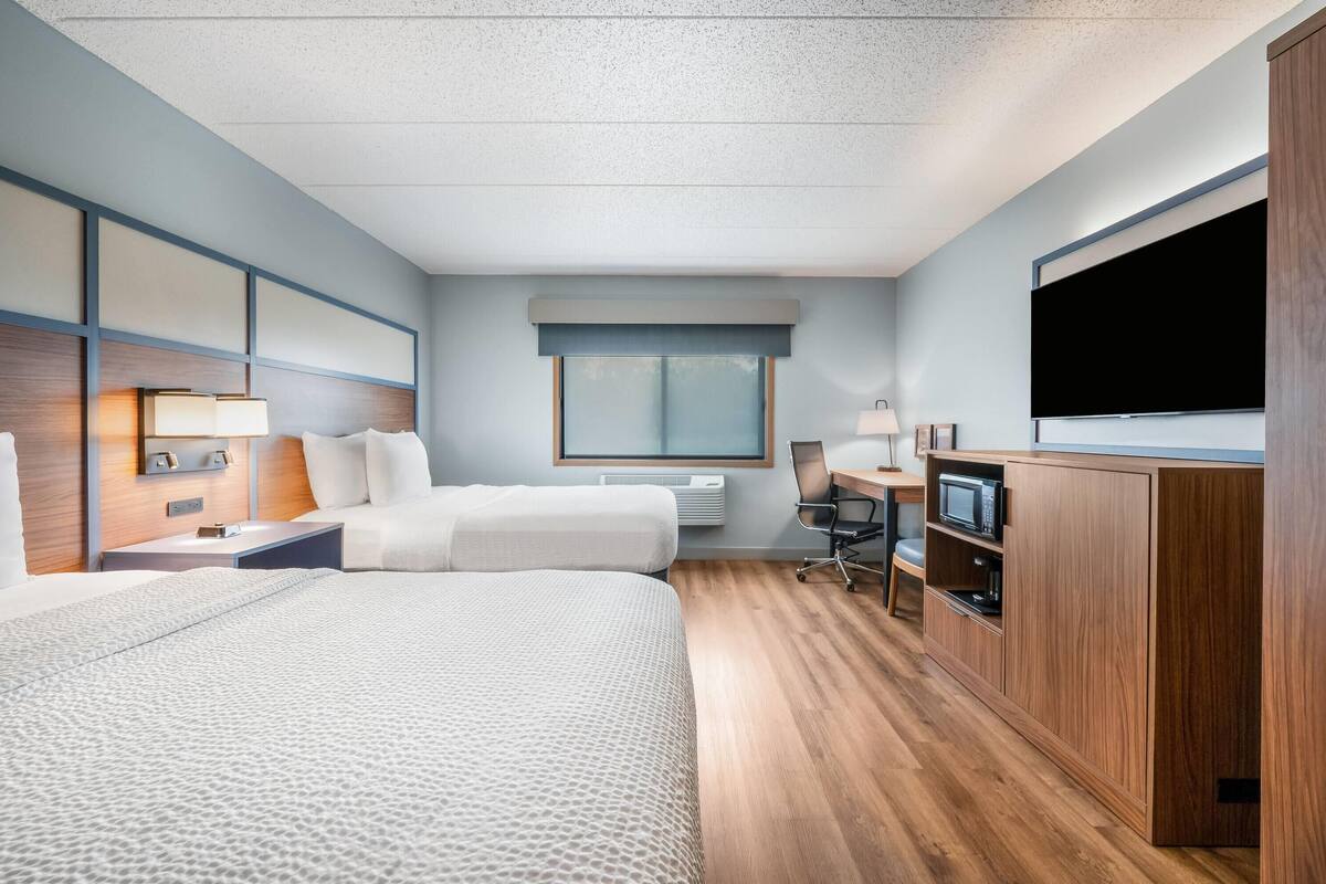 Room, 2 Queen Beds, Accessible, Non Smoking | Down comforters, desk, laptop workspace, blackout drapes