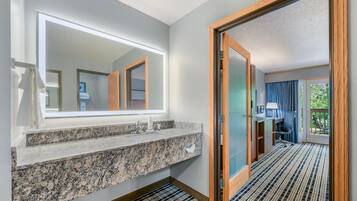 Suite, 2 Queen Beds, Non Smoking | Bathroom | Free toiletries, hair dryer (on request), towels, soap