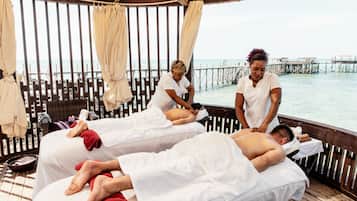 Salas de tratamiento para parejas, sauna y tratamientos corporales