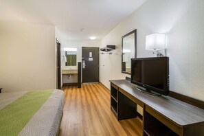 Schreibtisch, kostenloses WLAN, Bettwäsche, Wecker
