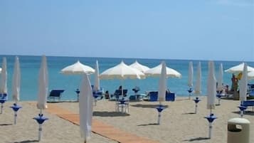Privéstrand vlakbij, vervoer van/naar het strand