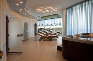 Sauna, steam room, body treatments, hydrotherapy, facials