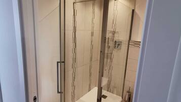 Deluxe-Apartment, 1 Schlafzimmer, Erdgeschoss | Badezimmer | Dusche, Haartrockner, Handtücher