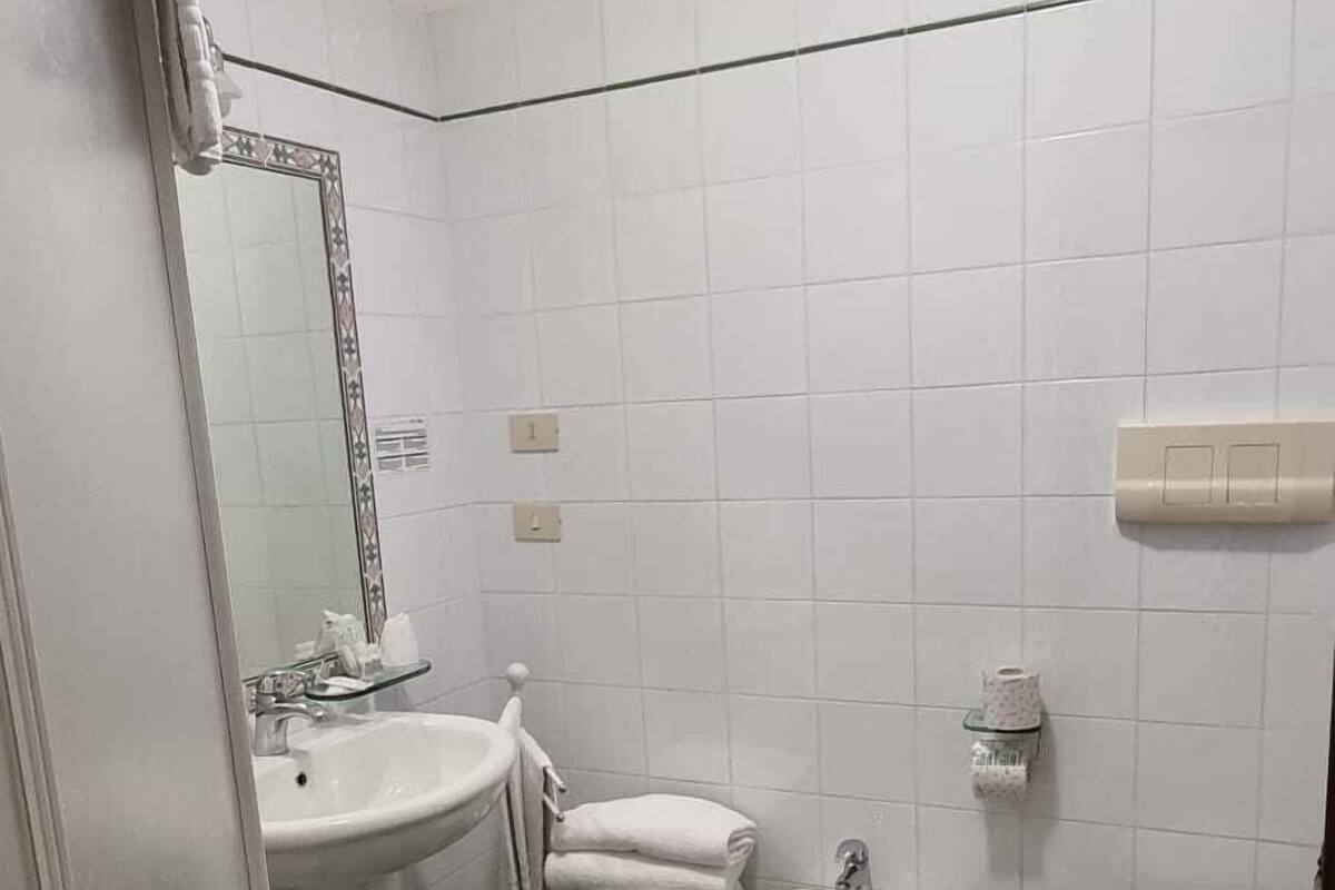 standard double or twin room | bathroom | shower, free toiletries, bidet, towels