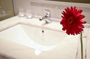 Bañera con ducha, cabezal de ducha tipo lluvia