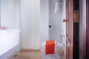 Douche, douche à « effet pluie », serviettes fournies