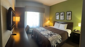 Habitación, 1 cama de matrimonio grande | Baño | Ducha y bañera combinadas y artículos de higiene personal gratuitos