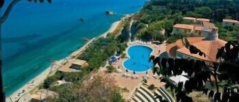 Am Strand, LiegestĂŒhle, Sonnenschirme