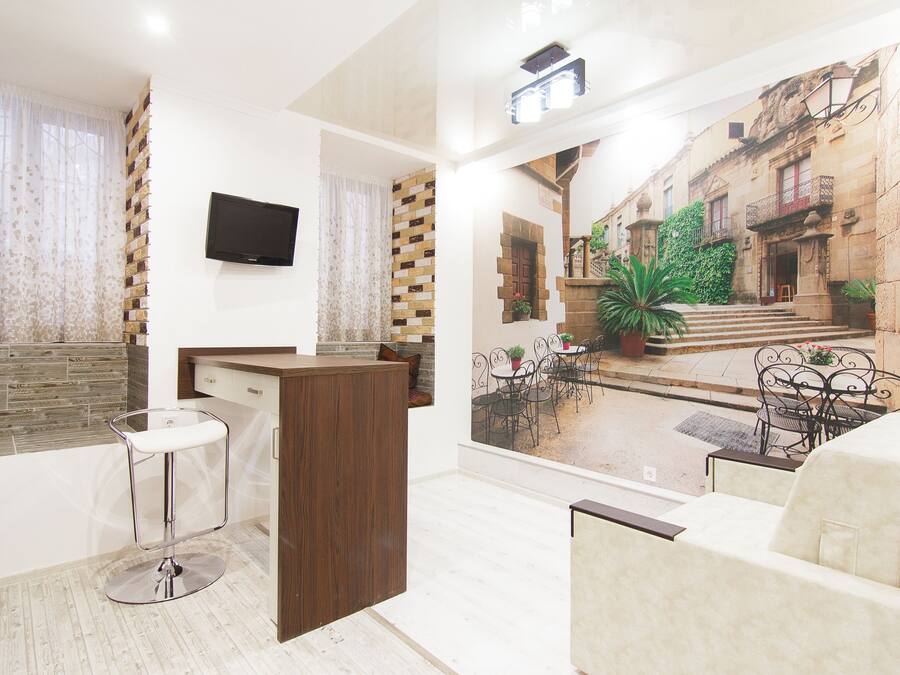 Club-Apartment, 2 Schlafzimmer, Küche, zum Innenhof hin | Wohnbereich