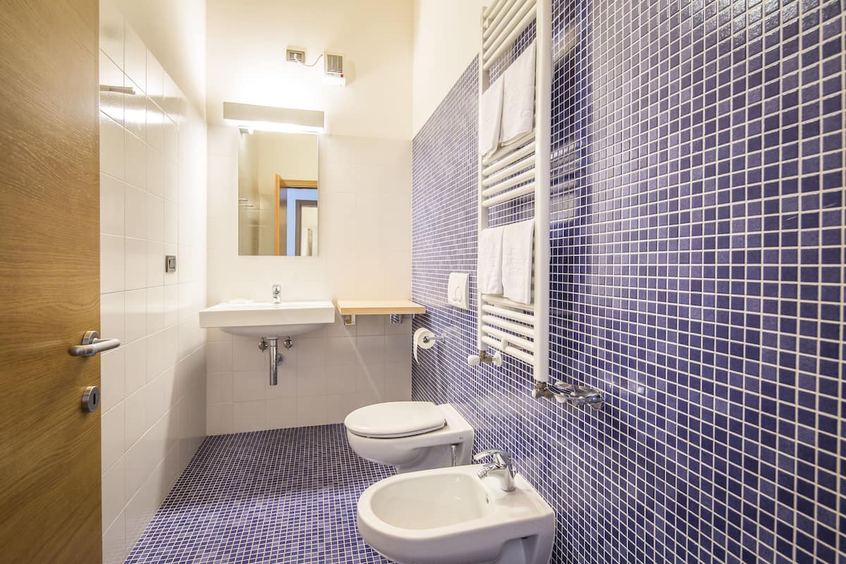 family room | bathroom | shower, free toiletries, hair dryer, bathrobes