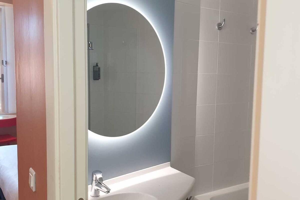 room with 1 double bed + 1 extra bed equipped with the new bedding | bathroom | eco-friendly toiletries, hair dryer, towels