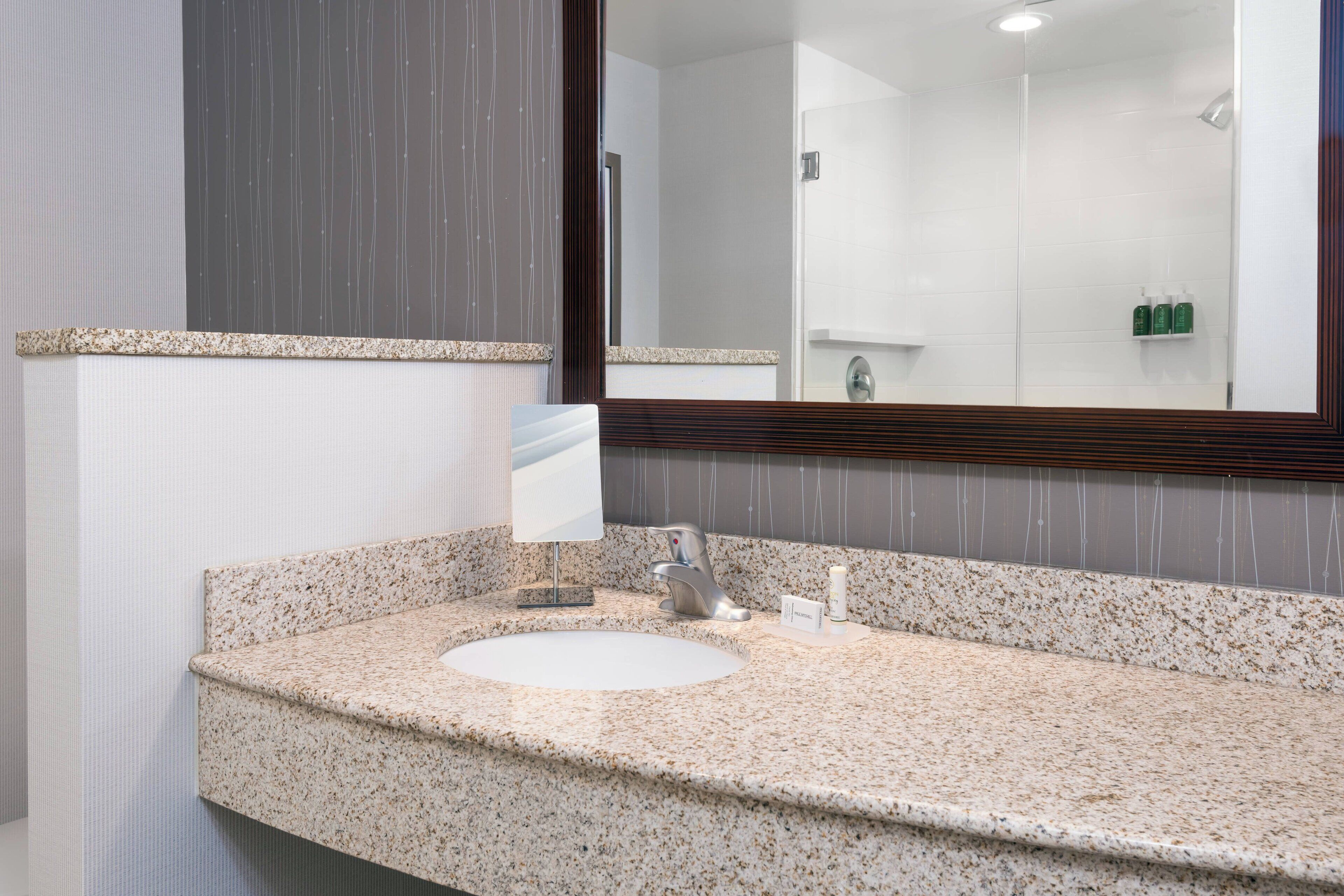 free toiletries, hair dryer, towels