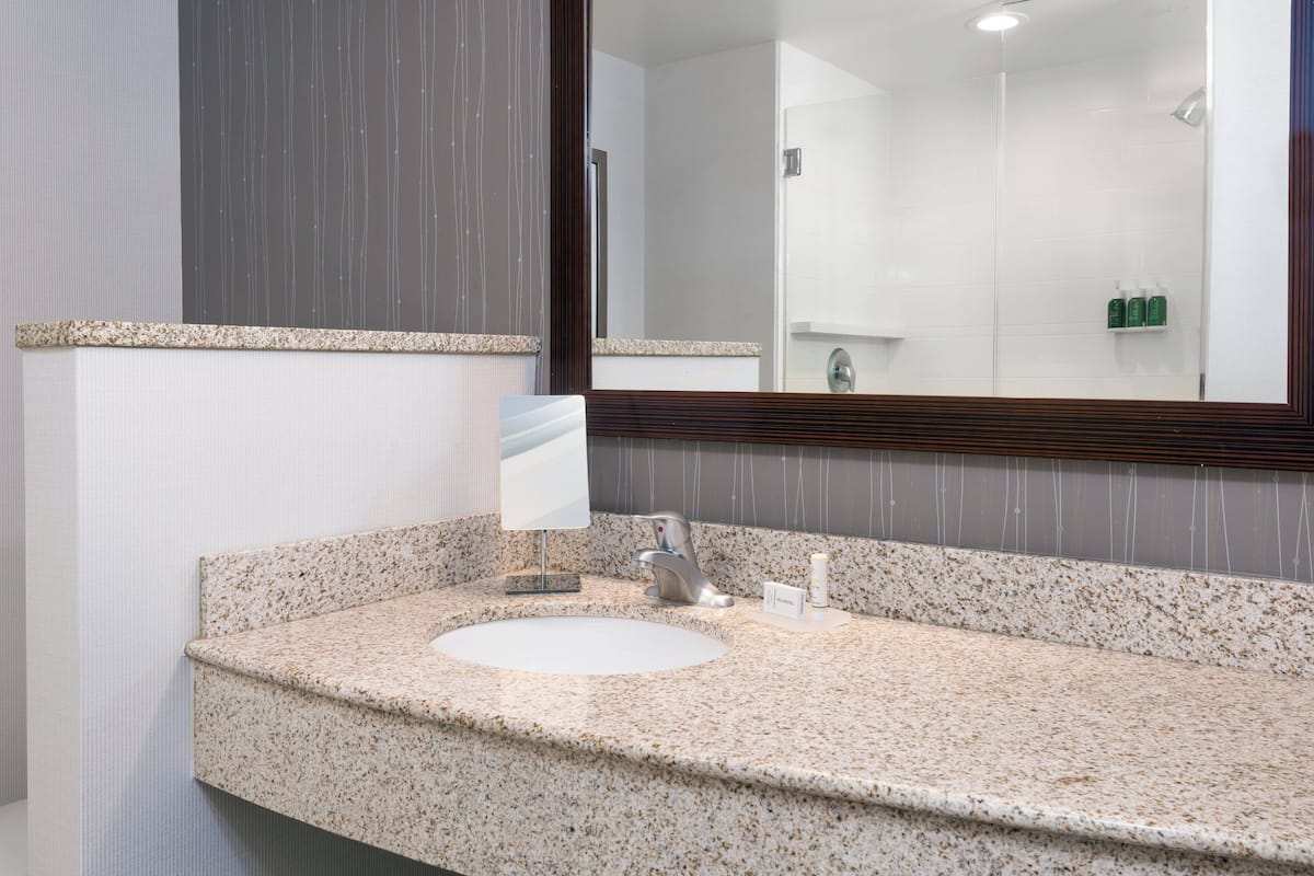 free toiletries, hair dryer, towels