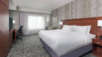 In-room safe, desk, laptop workspace, blackout drapes