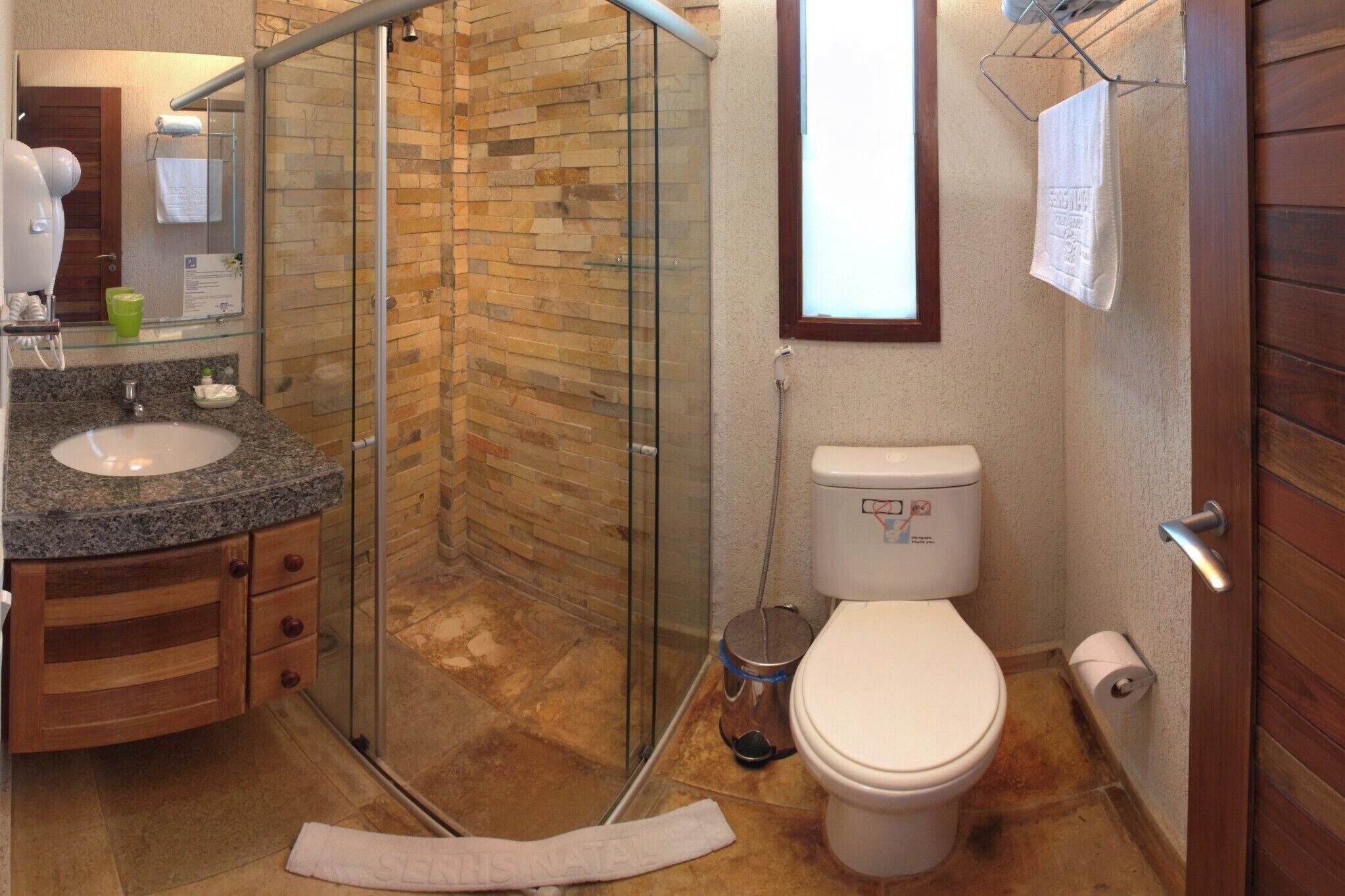 superior villa | bathroom | shower, hair dryer, towels