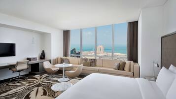 Premium bedding, down duvets, memory-foam beds, minibar