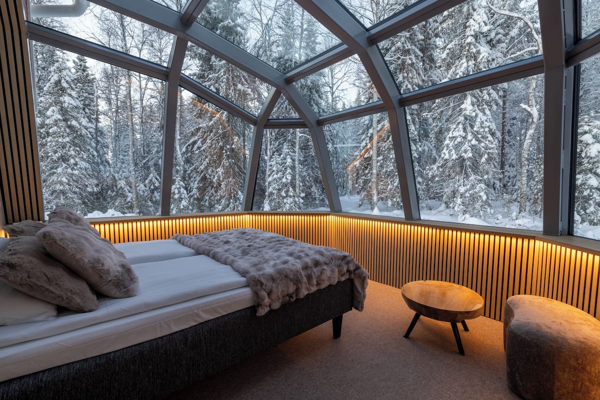 Glass Igloo Cottage, Sauna | Blackout drapes, soundproofing, iron/ironing board (on request)