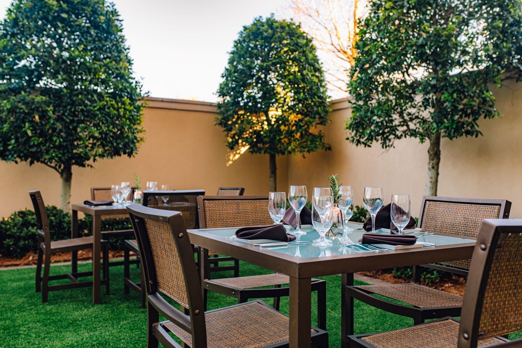 outdoor banquet area