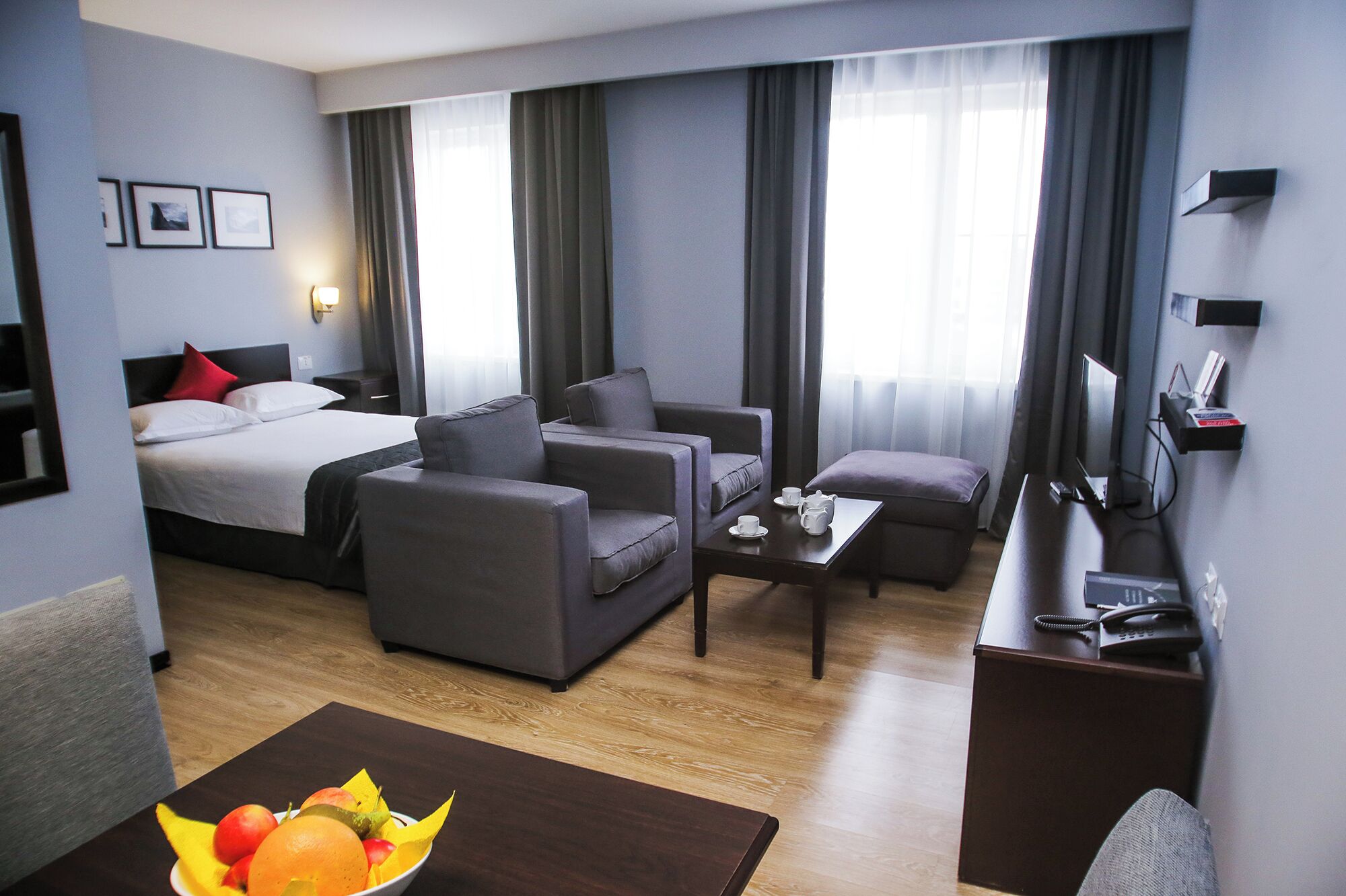 Classic Studio | Living area | 45-inch plasma TV with satellite channels, TV