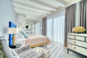 Luxury Suite, 1 Bedroom, Private Pool, Lake View | Living area | TV