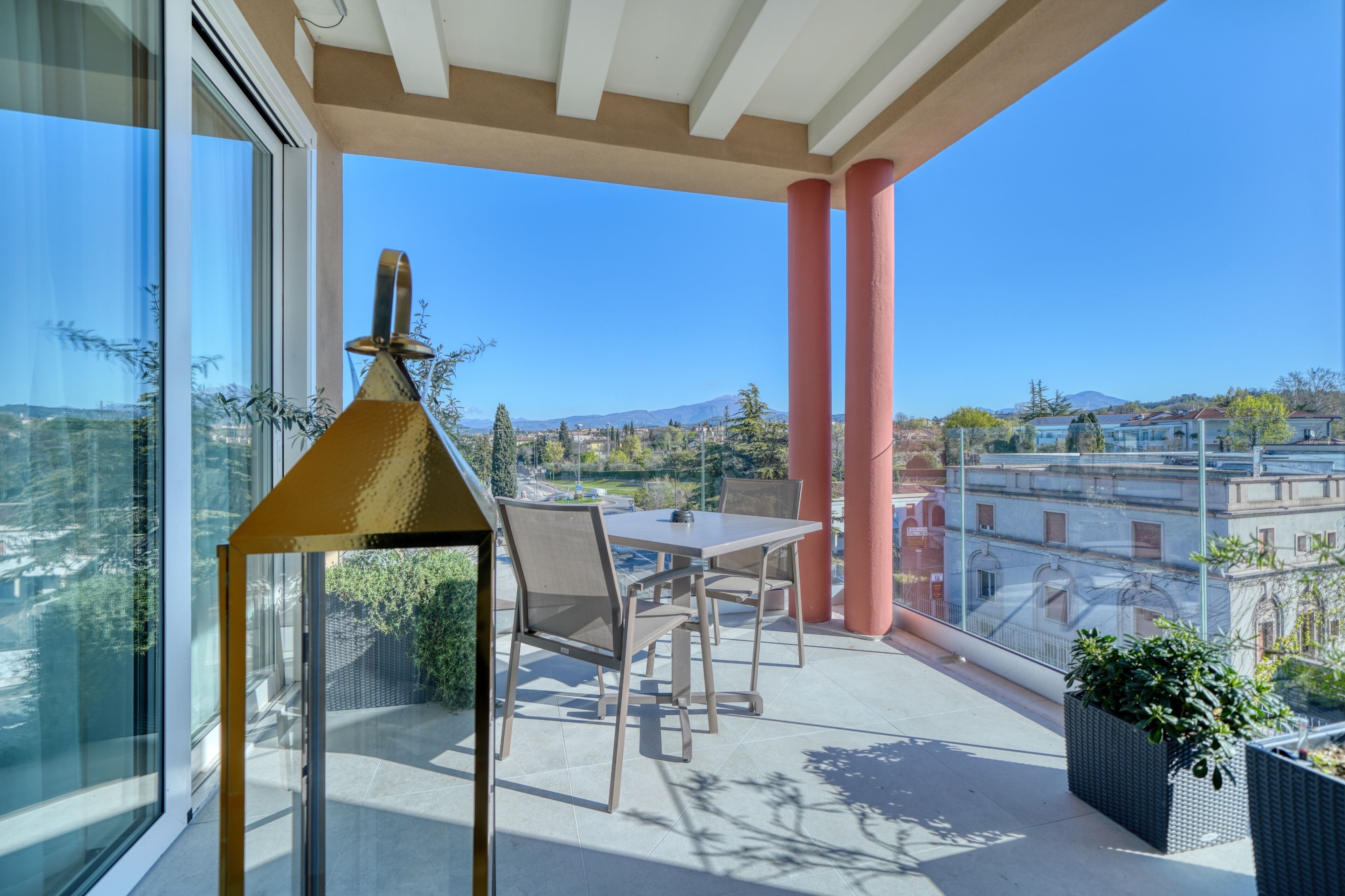 grand suite, 2 bedrooms, sauna, partial lake view | terrace/patio