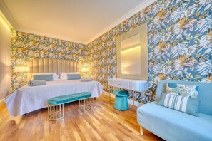 Suite Familiale, 2 chambres, vue lac | Couette en duvet d'oie, matelas mémoire de forme, minibar