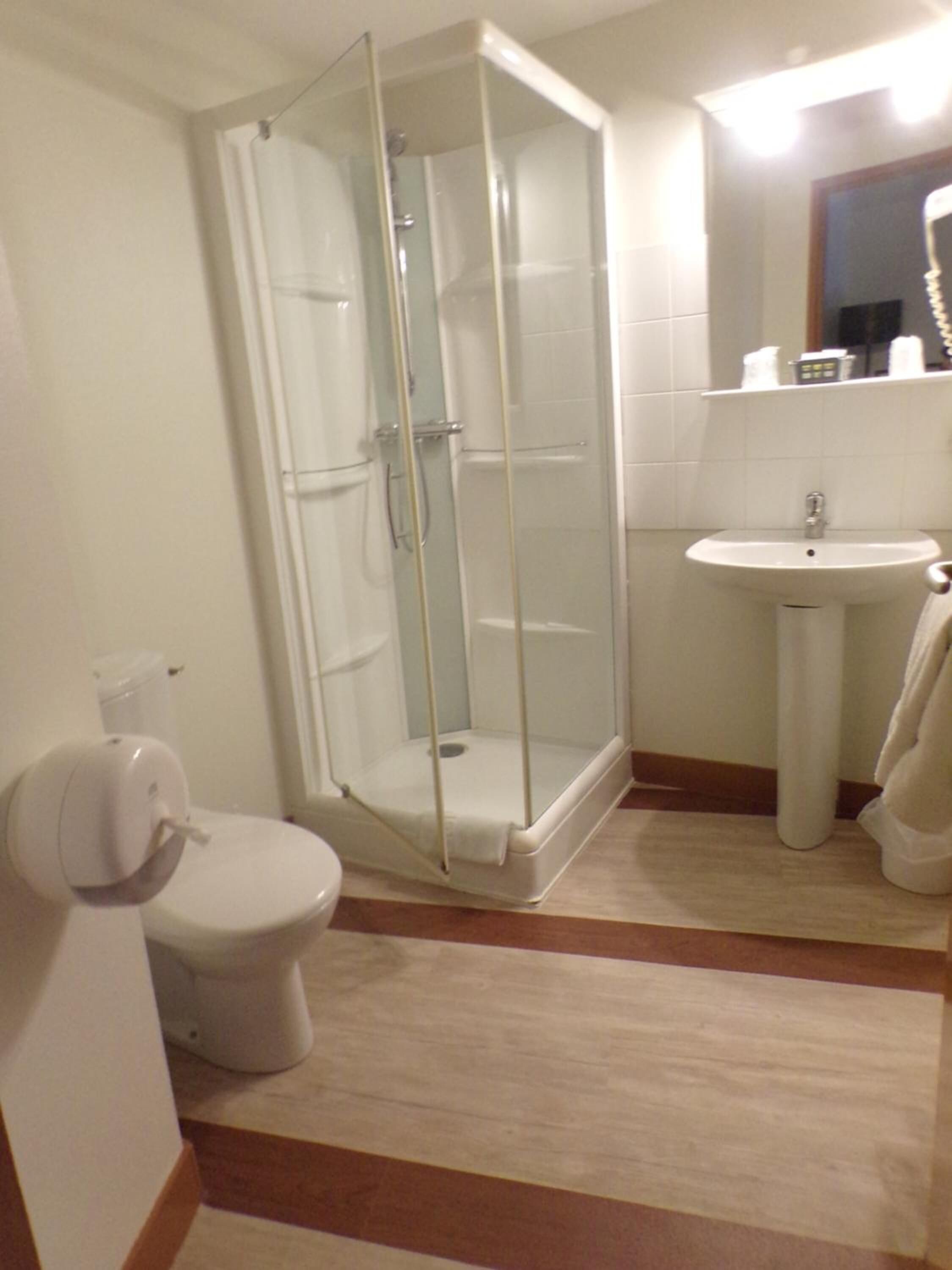 free toiletries, hair dryer, towels