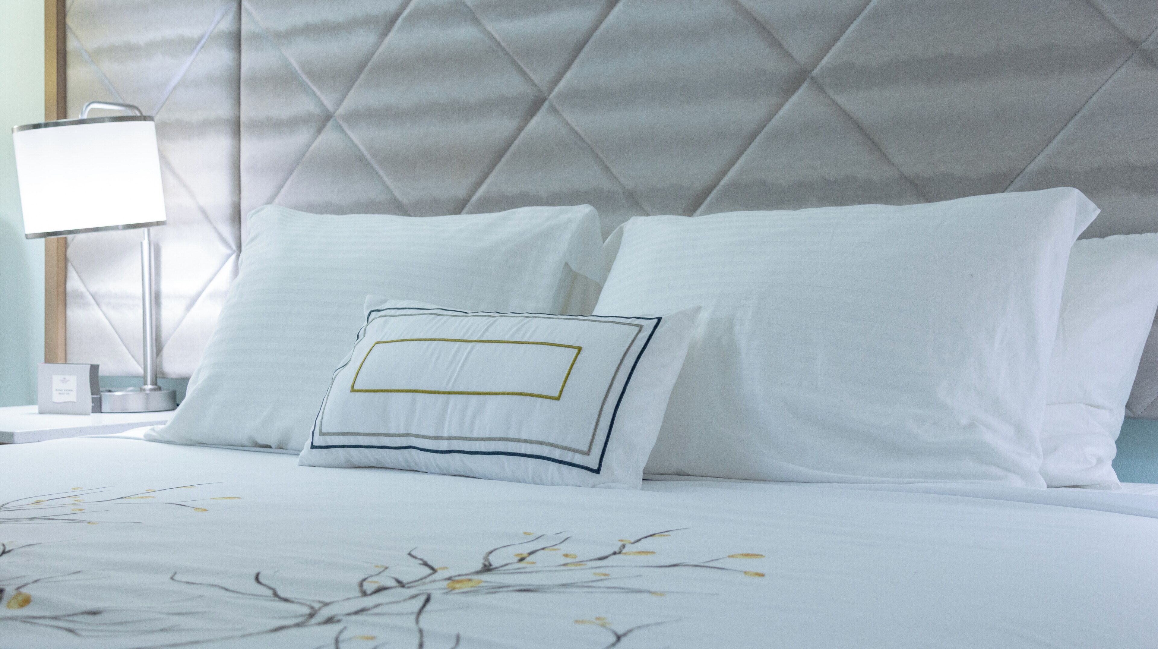 Frette Italian sheets, premium bedding, Tempur-Pedic beds, minibar