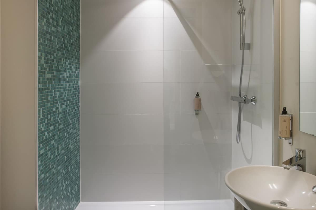 standard room, 1 double bed | bathroom | combined shower/bathtub, eco-friendly toiletries, towels