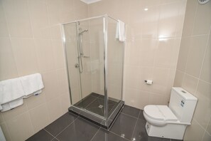 Ducha, secador de pelo, toallas