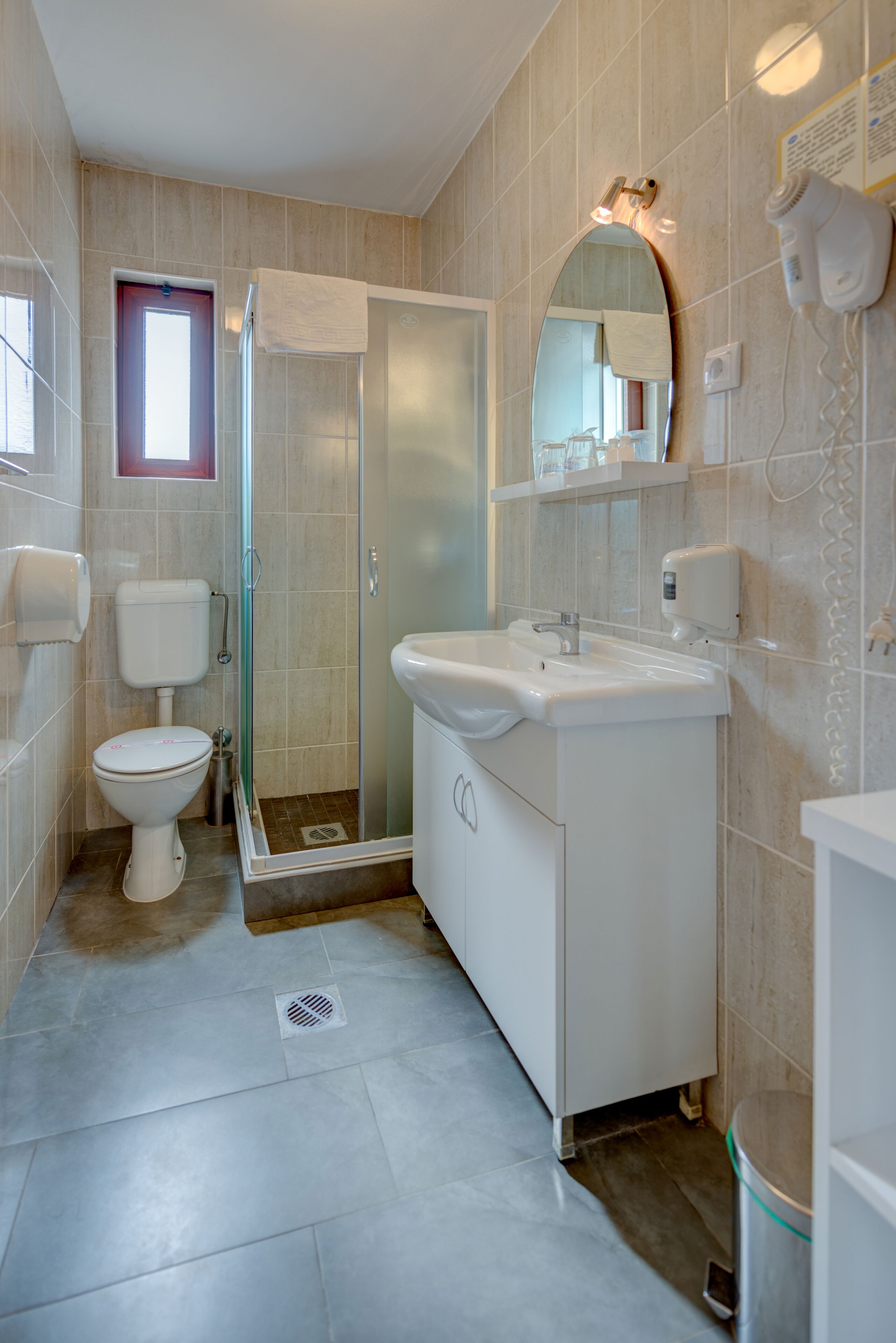 double room, sea view | bathroom | shower, free toiletries, hair dryer, towels