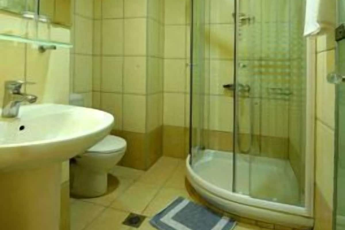 free toiletries, hair dryer, slippers, towels