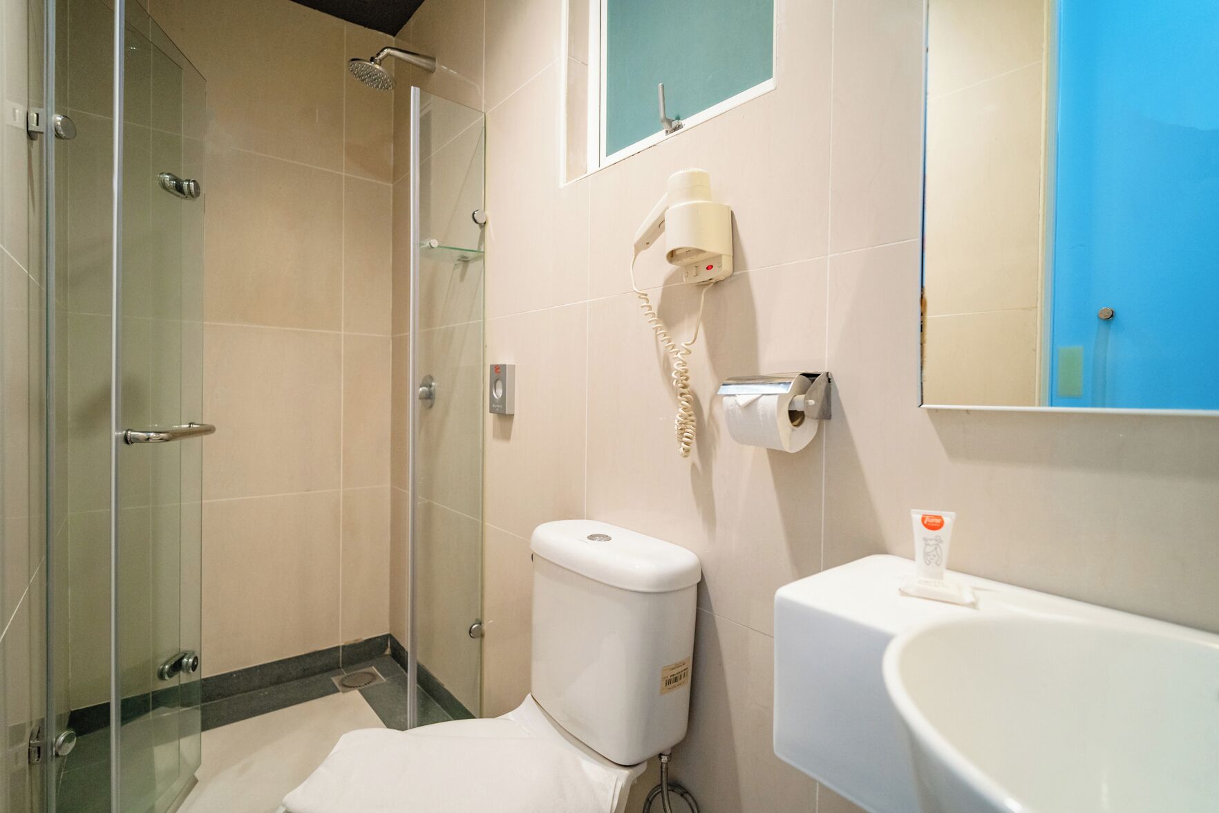 Bathroom | Shower, free toiletries, bidet, towels