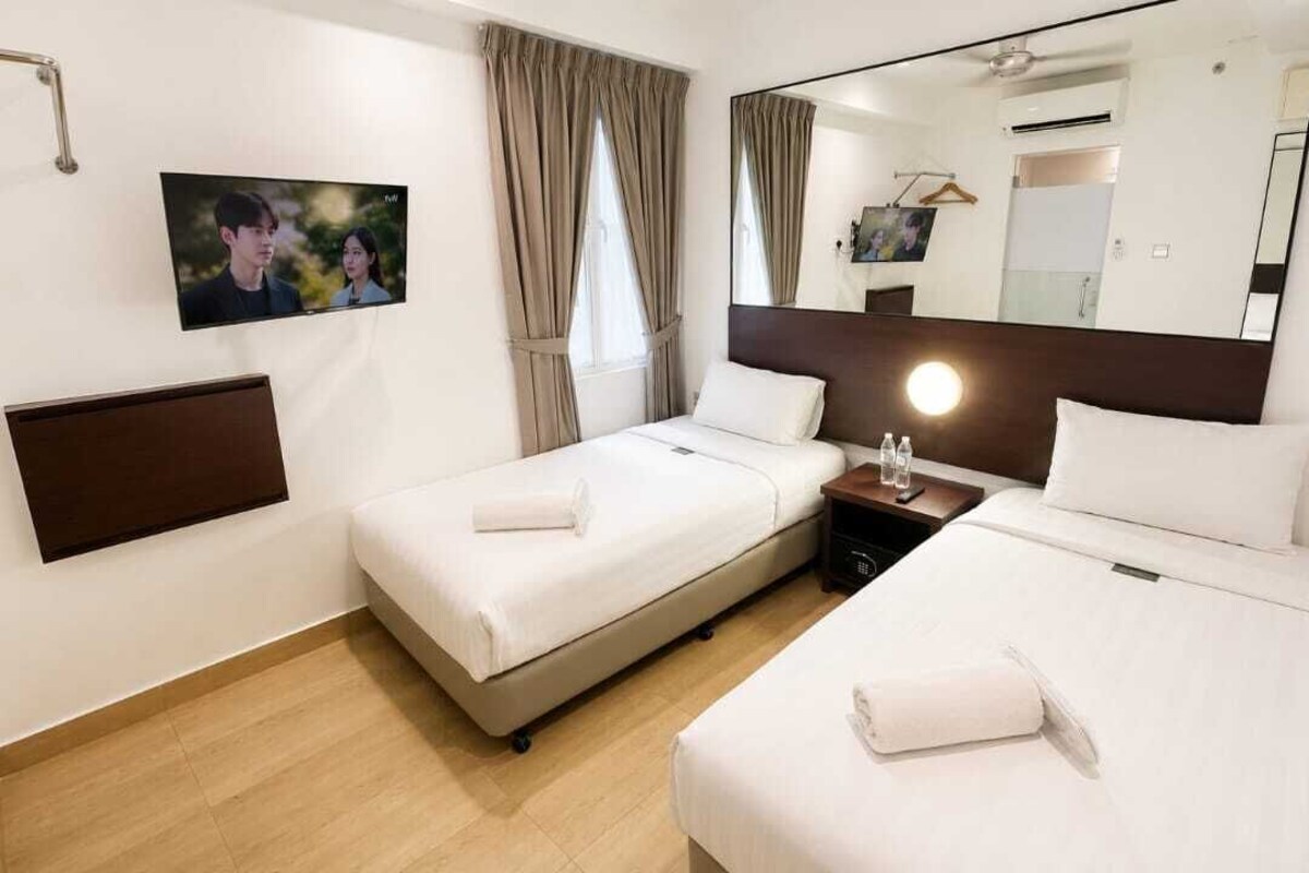 Twin Room Without Window With TV | In-room safe, desk, blackout curtains, free WiFi