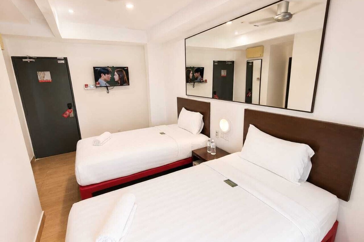 Twin Room With TV | In-room safe, desk, blackout curtains, free WiFi