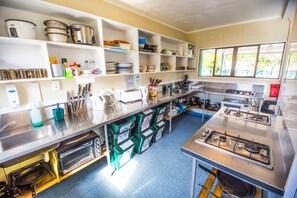 Full-sized fridge, microwave, oven, stovetop