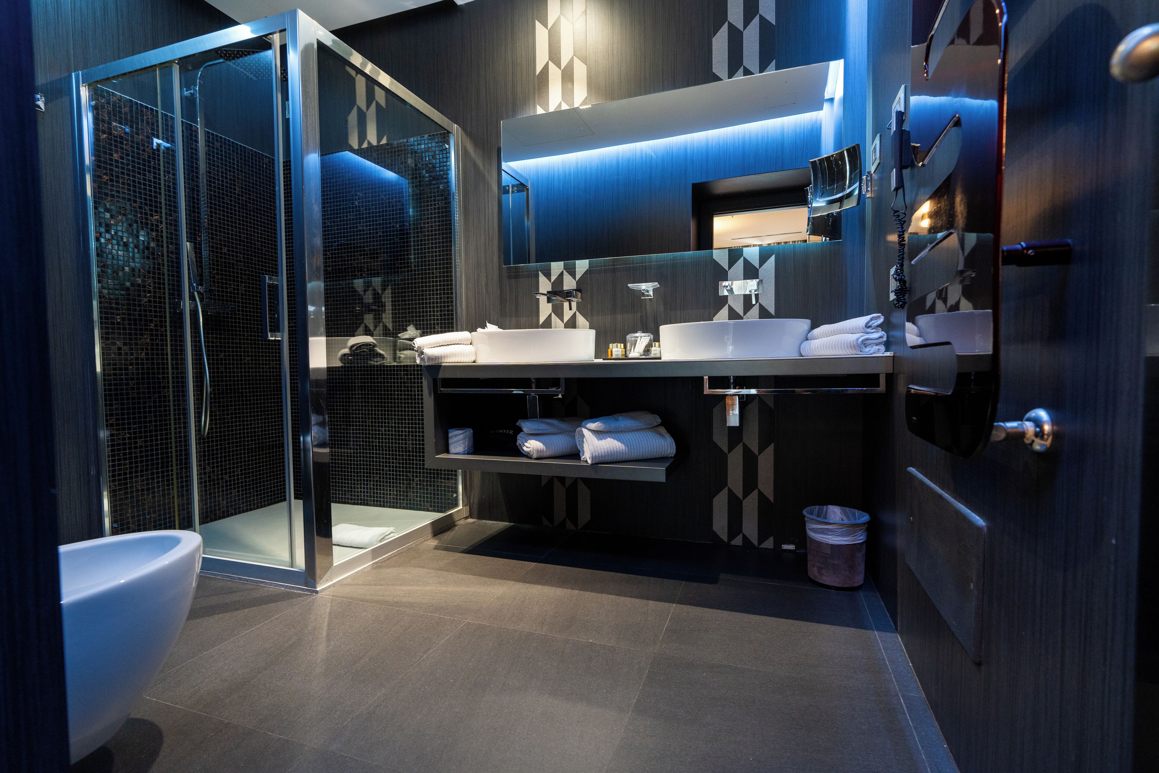 superior double room | bathroom | designer toiletries, hair dryer, slippers, bidet