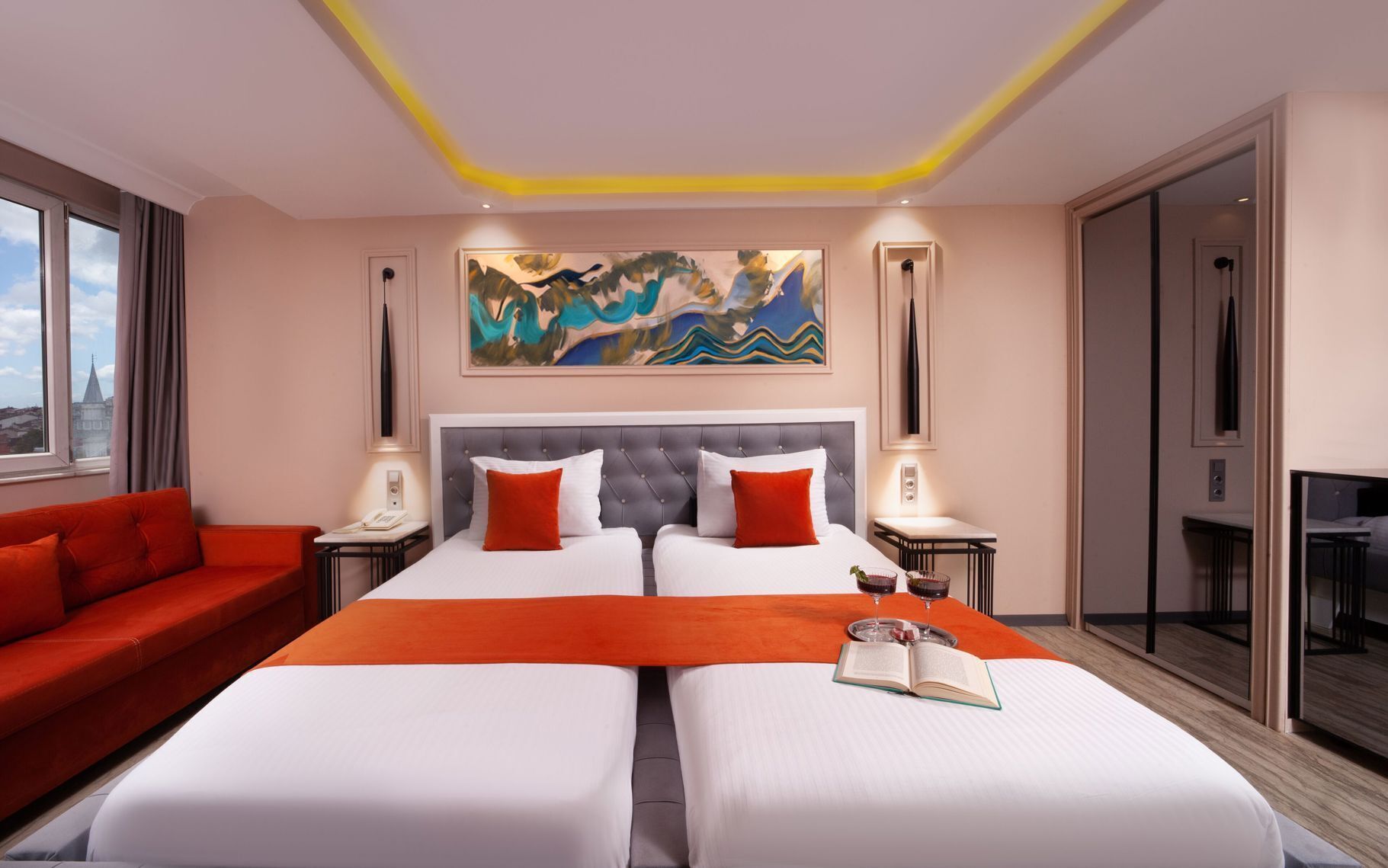 Ropa de cama de alta calidad, colchones con acolchado adicional, minibar