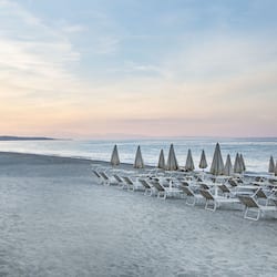Private beach, sun loungers, beach umbrellas