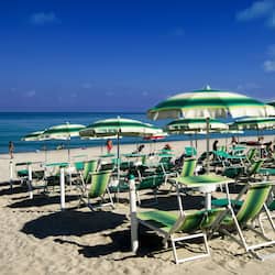 Private beach, sun-loungers, beach umbrellas