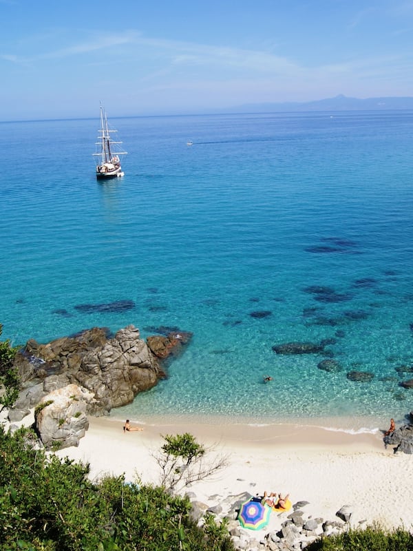 Private beach, sun-loungers, beach umbrellas