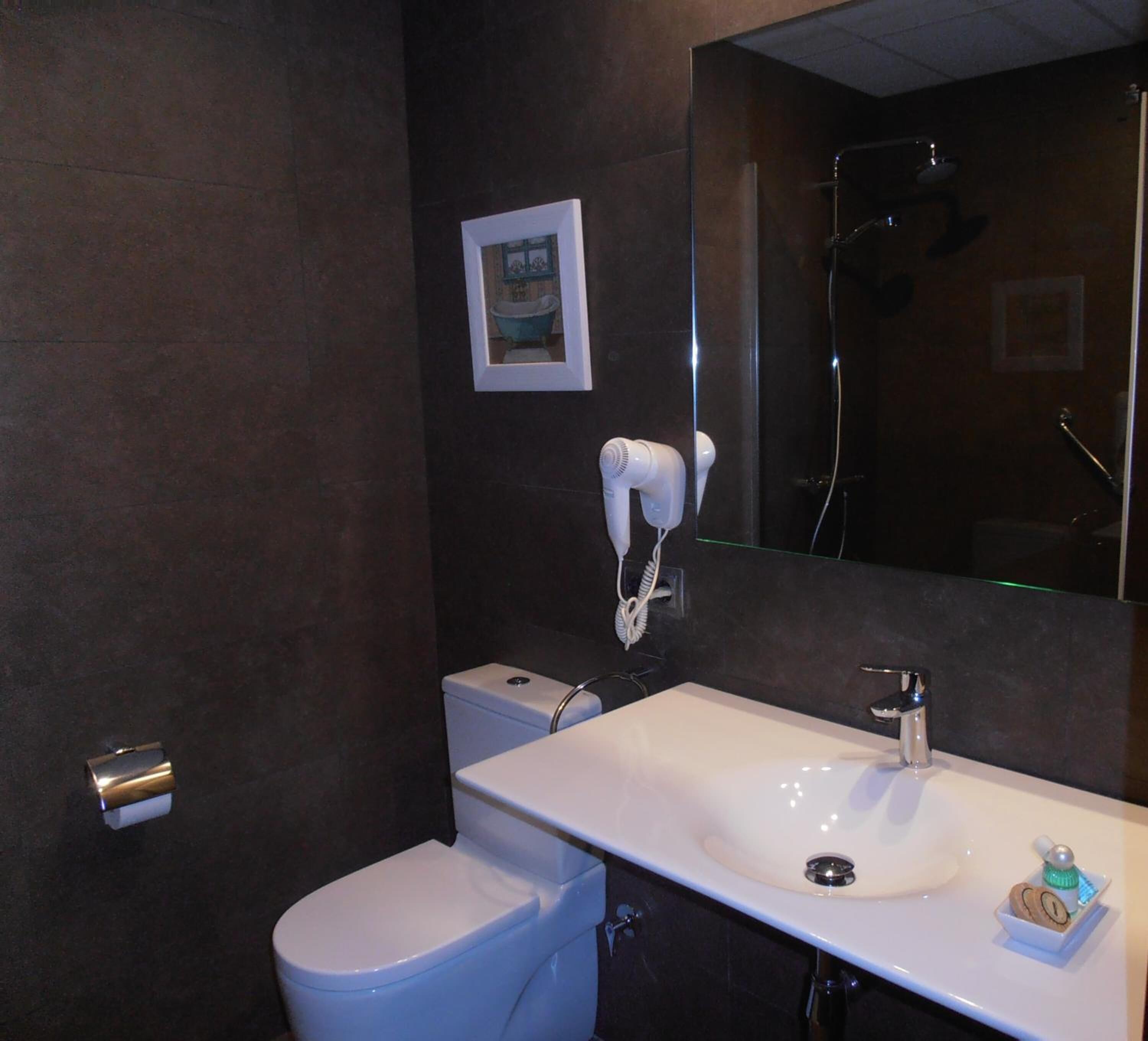 free toiletries, hair dryer, towels