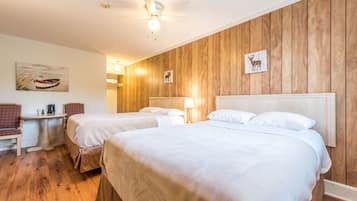 Grand Room, 2 Double Beds | Desk, iron/ironing board, free WiFi, bed sheets