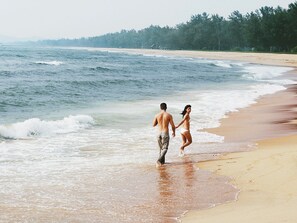 Private beach, beach cabanas, sun loungers, beach towels